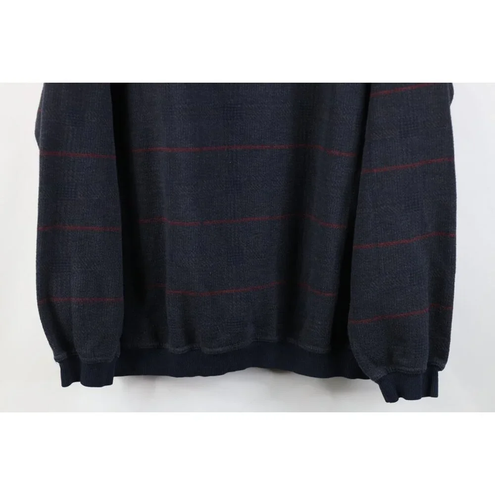 Vintage 90s Streetwear Mens Large Faded Layered Houndstooth Plaid Sweatshirt - Picture 3 of 10
